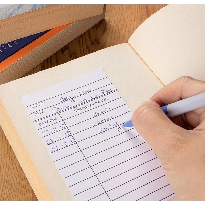 Sustainable Greetings Library Checkout Cards, Due Date Note Cards for Record Keeping (3x5 in, 250 Pack) - Image 3